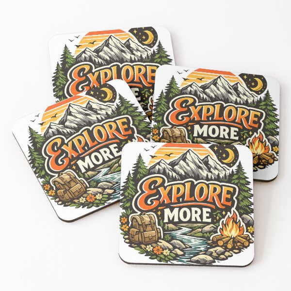 Item preview, Explore More Adventure Mountain Camping Design designed and sold by Geek4Art.