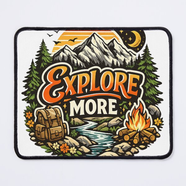Item preview, Explore More Adventure Mountain Camping Design designed and sold by Geek4Art.