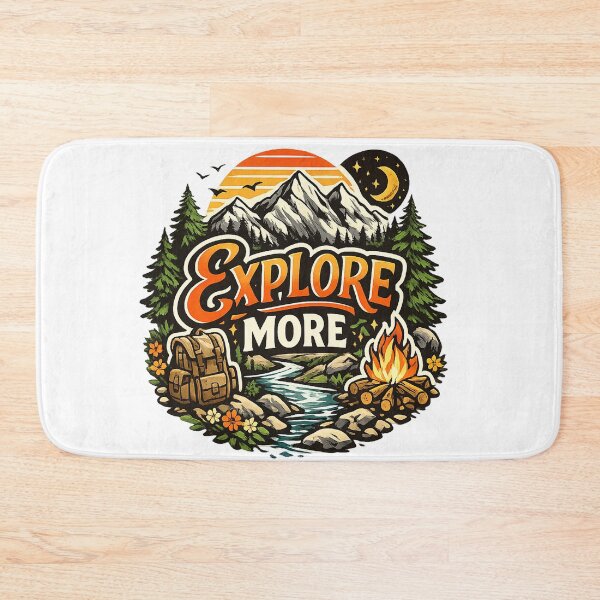 Item preview, Explore More Adventure Mountain Camping Design designed and sold by Geek4Art.