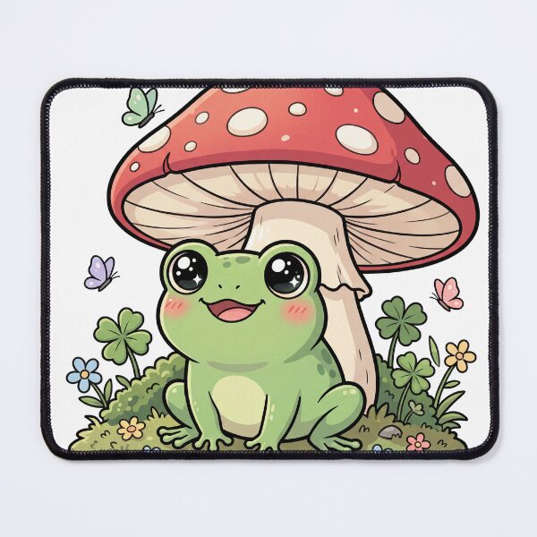 Item preview, Cute Frog Under Mushroom | Kawaii Forest Cottagecore Animal T-Shirt designed and sold by Him0227.