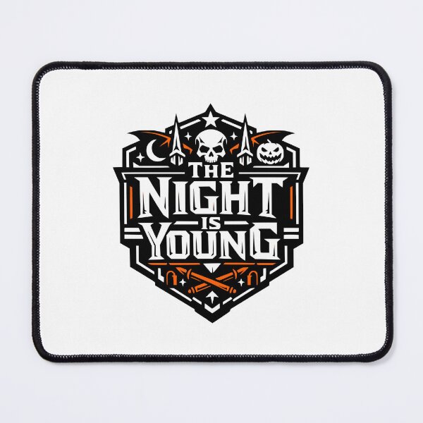 Item preview, The Night Is Young Spooky Halloween Skull Design designed and sold by AntiqueImages.