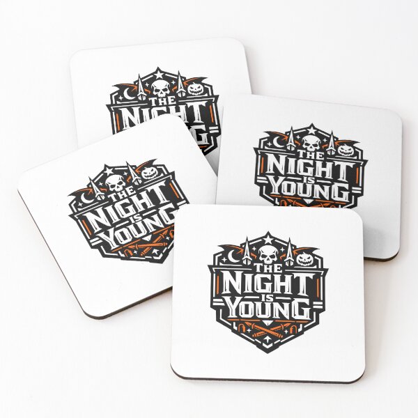 Item preview, The Night Is Young Spooky Halloween Skull Design designed and sold by AntiqueImages.
