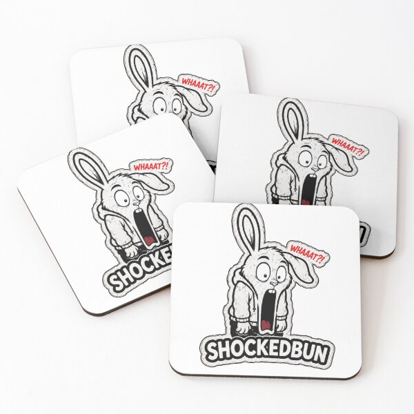 Item preview, SHOCKEDBUN Funny Shocked Rabbit Reaction Sticker designed and sold by bunnymode.