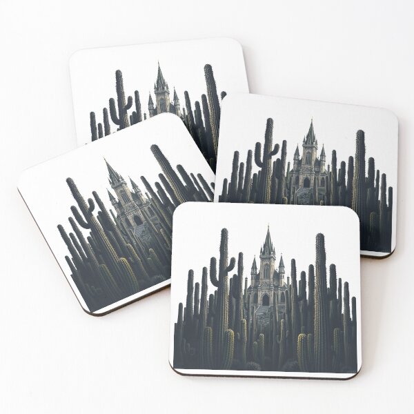 Item preview, A Forest Of Towering Cacti With A Hidden Castle In designed and sold by QuirkThreadsCo.