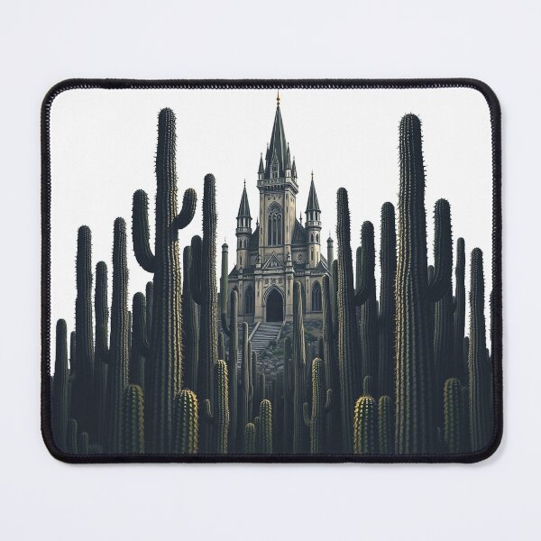 Item preview, A Forest Of Towering Cacti With A Hidden Castle In designed and sold by QuirkThreadsCo.