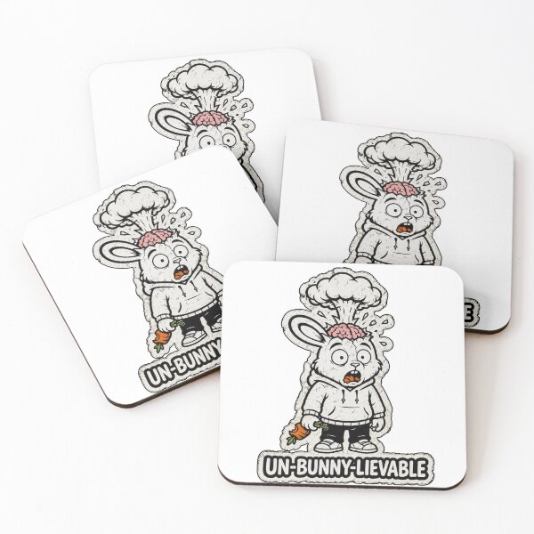 Item preview, UN-BUNNY-LIEVABLE Exploding Brain Rabbit Sticker designed and sold by bunnymode.