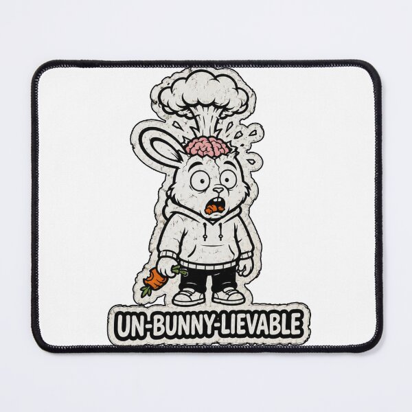 Item preview, UN-BUNNY-LIEVABLE Exploding Brain Rabbit Sticker designed and sold by bunnymode.