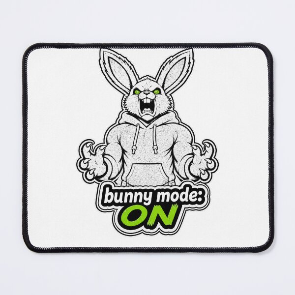 Item preview, Bunny Mode ON Funny Rabbit Energy Sticker designed and sold by bunnymode.