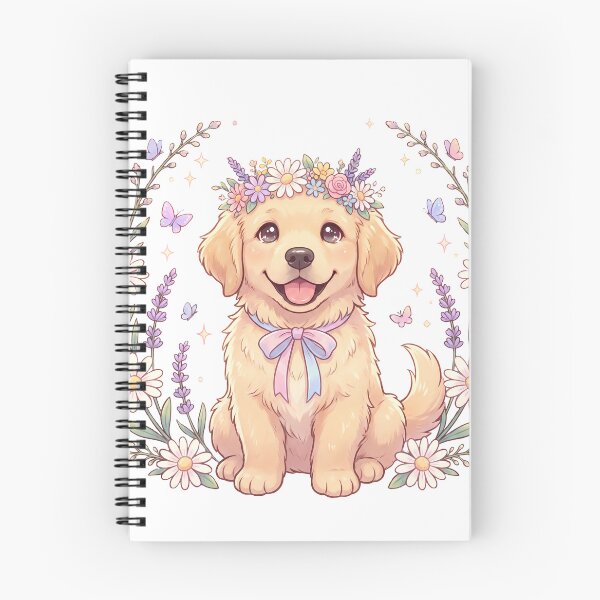 Item preview, Cute Golden Retriever with Floral Crown | Kawaii Dog Lover T-Shirt designed and sold by Him0227.