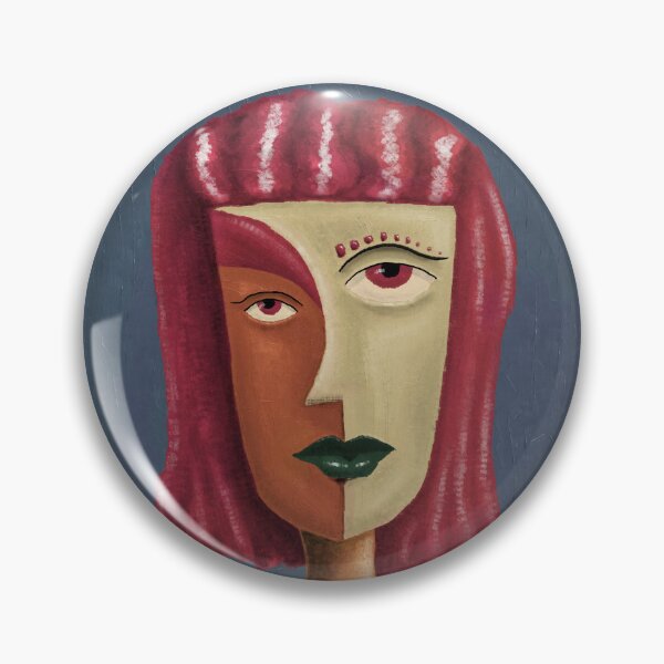 Item preview, Split Face Abstract Portrait with Red Hair designed and sold by aekritdeach.