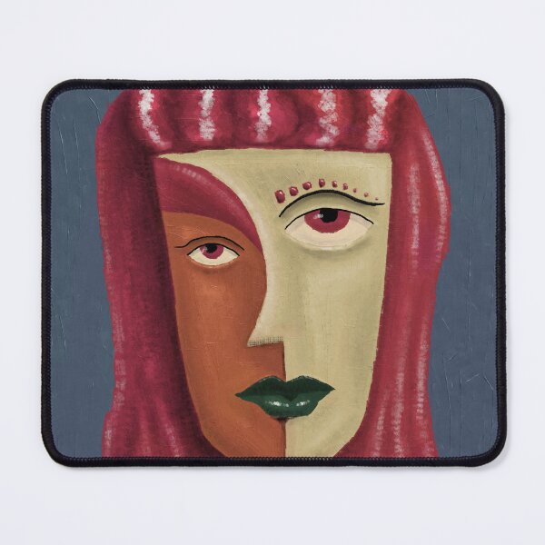 Item preview, Split Face Abstract Portrait with Red Hair designed and sold by aekritdeach.