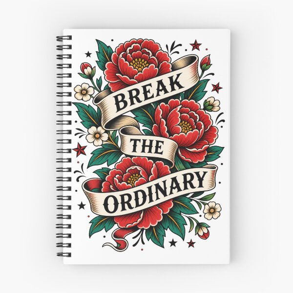 Item preview, Break the Ordinary – Bold Floral Motivation Art with Ribbon Message for Creative Inspiration designed and sold by Bright Nest Studio.