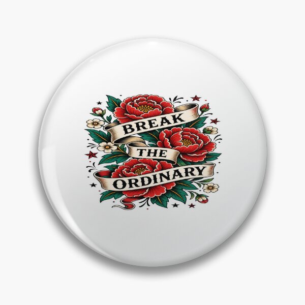 Item preview, Break the Ordinary – Bold Floral Motivation Art with Ribbon Message for Creative Inspiration designed and sold by Bright Nest Studio.