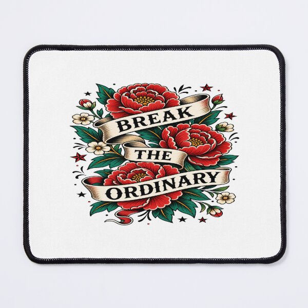Item preview, Break the Ordinary – Bold Floral Motivation Art with Ribbon Message for Creative Inspiration designed and sold by Bright Nest Studio.
