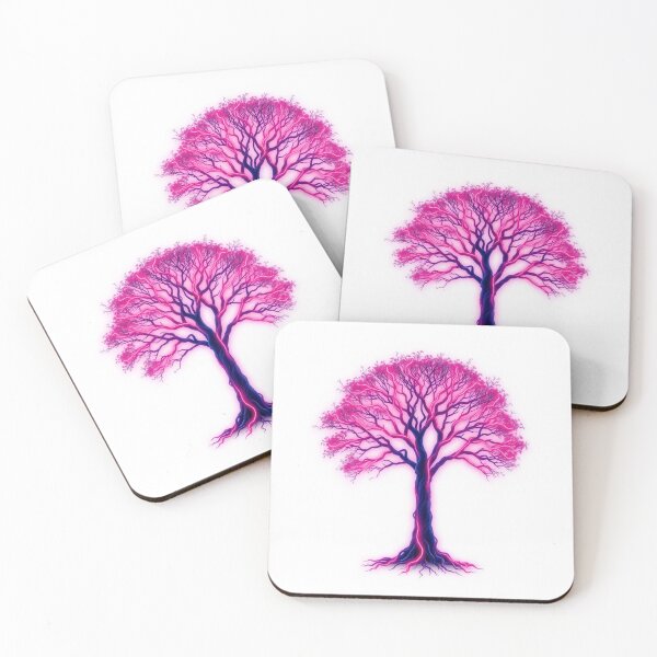Item preview, A Tree With Roots Made Of Glowing Neon Threads Ret designed and sold by QuirkThreadsCo.