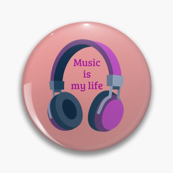 Item preview, Music Is My Life Headphones – Music Lover Quote | Minimalist Pink Purple Audio Design designed and sold by VariusDesigns.