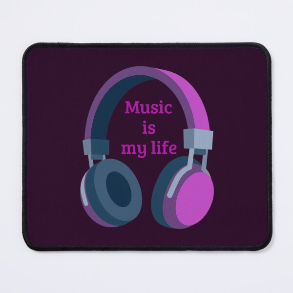 Item preview, Music Is My Life Headphones – Music Lover Quote | Minimalist Pink Purple Audio Design designed and sold by VariusDesigns.
