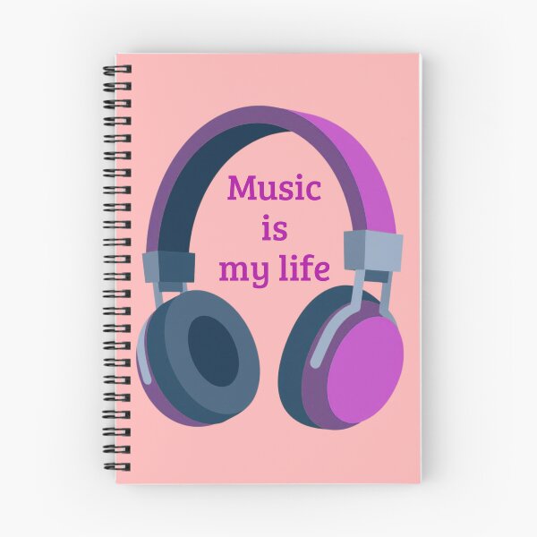 Item preview, Music Is My Life Headphones – Music Lover Quote | Minimalist Pink Purple Audio Design designed and sold by VariusDesigns.