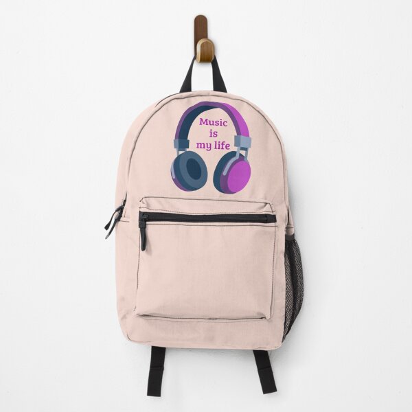 Item preview, Music Is My Life Headphones – Music Lover Quote | Minimalist Pink Purple Audio Design designed and sold by VariusDesigns.