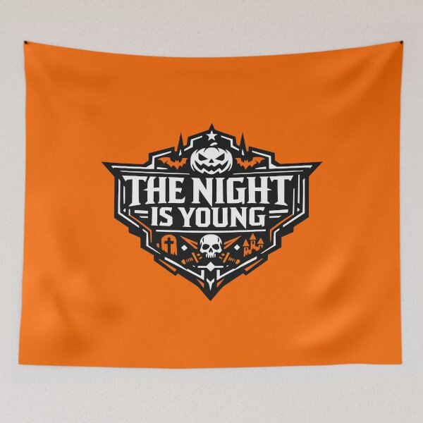 Item preview, The Night Is Young Halloween Spooky Emblem designed and sold by AntiqueImages.