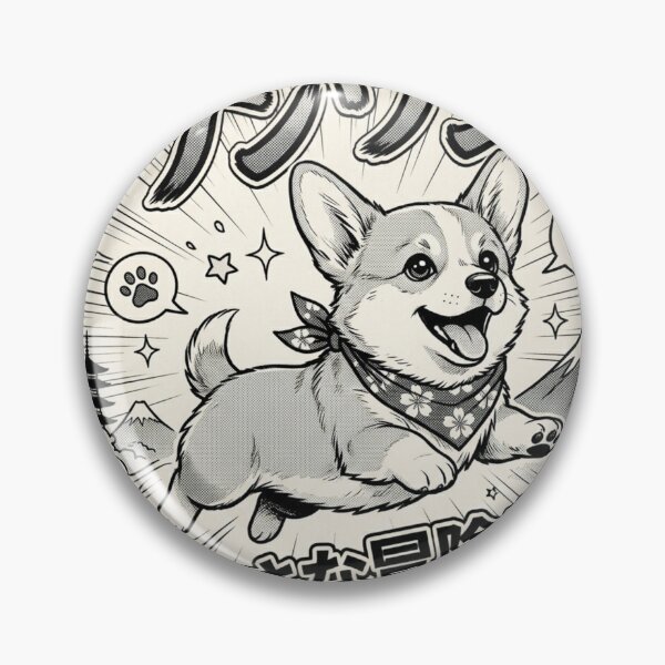Item preview, Corgi Manga Panel Art - Wan Wan! Otaku Style designed and sold by TinyLegs.