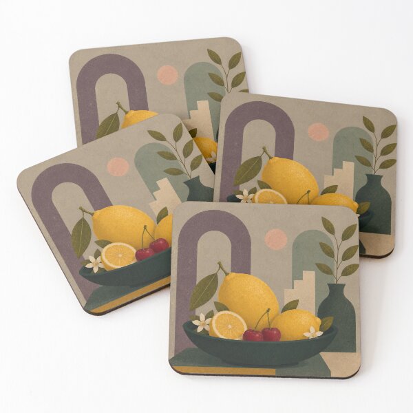Item preview, Lemon & Cherry Still Life designed and sold by joycrysstudio.