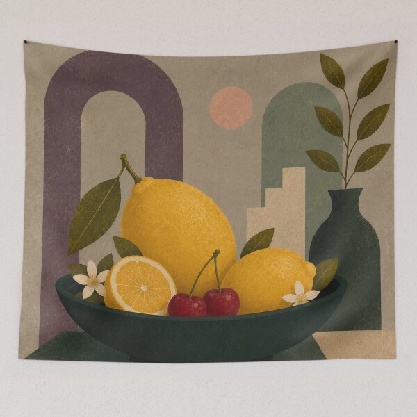 Item preview, Lemon & Cherry Still Life designed and sold by joycrysstudio.