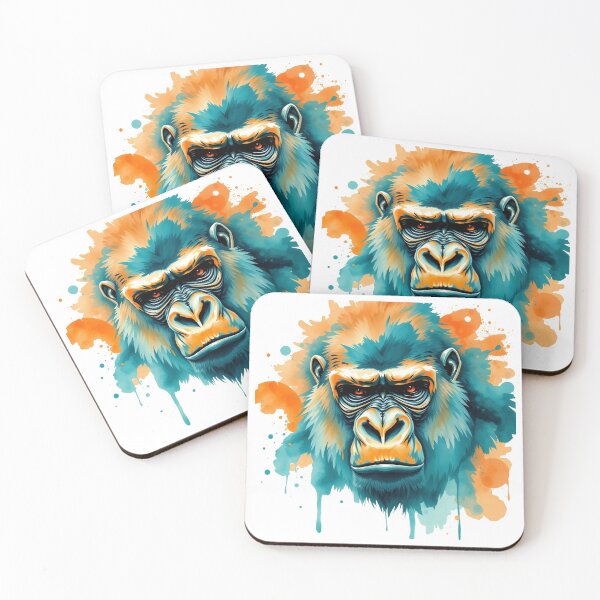 Item preview, Gorilla Watercolor Splash - Modern Graphic Art T-S designed and sold by QuirkThreadsCo.