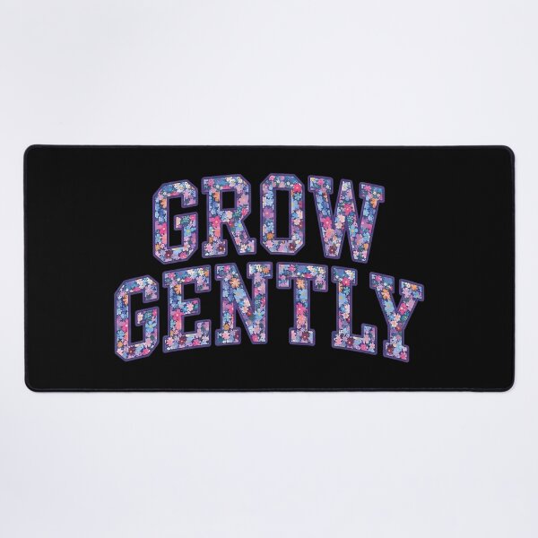 Item preview, Grow Gently Floral Varsity Letters - Retro Collegiate Flower Typography Positivity designed and sold by MAPDDesigns.