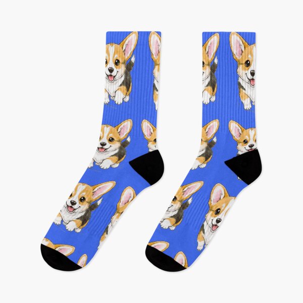 Item preview,  Happy Running Corgi Puppy – Cute Cartoon Watercolor Dog Art Print designed and sold by NewGen-For-You.
