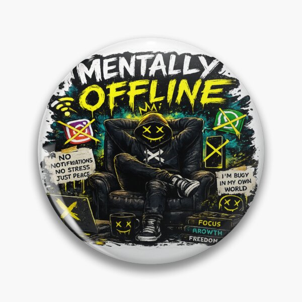 Item preview, Mentally Offline Sticker designed and sold by Genzfirevibes.
