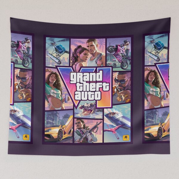 Item preview, Vice City Synthwave Skyline Grid - Retro 90s Action Gaming Collage designed and sold by William Cano.