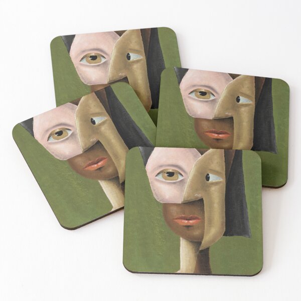Item preview, Earthy Geometric Cubism Face Abstract Portrait designed and sold by aekritdeach.