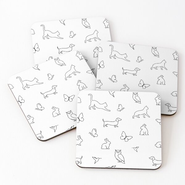 Item preview, Patrón de Arte Lineal de Animales en Blanco y Negro designed and sold by LuanDesingCO.