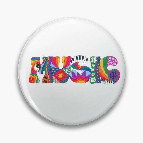 Item preview, Psychedelic Music Art White – Retro Hippie Rainbow Groovy Peace Design designed and sold by Kellie Espie Art.
