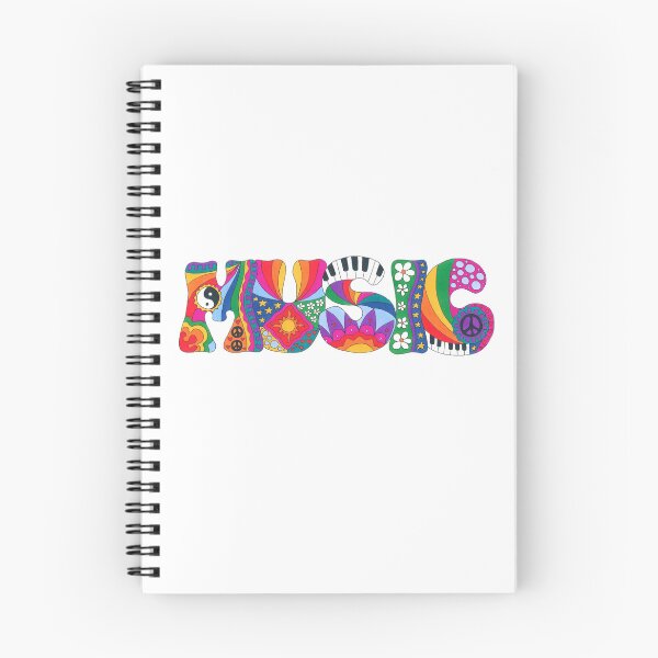 Item preview, Psychedelic Music Art White – Retro Hippie Rainbow Groovy Peace Design designed and sold by Kellie Espie Art.
