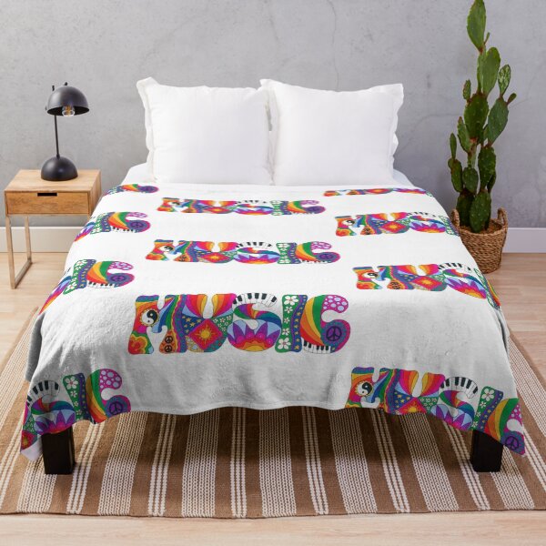 Item preview, Psychedelic Music Art White – Retro Hippie Rainbow Groovy Peace Design designed and sold by Kellie Espie Art.