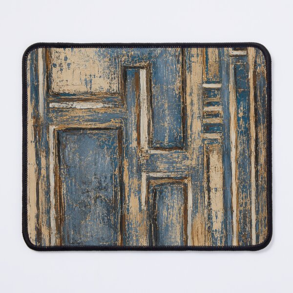 Item preview, Abstract geometric composition with a blue and beige wood effect designed and sold by Ingorgia Studio.