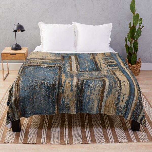 Item preview, Abstract geometric composition with a blue and beige wood effect designed and sold by Ingorgia Studio.