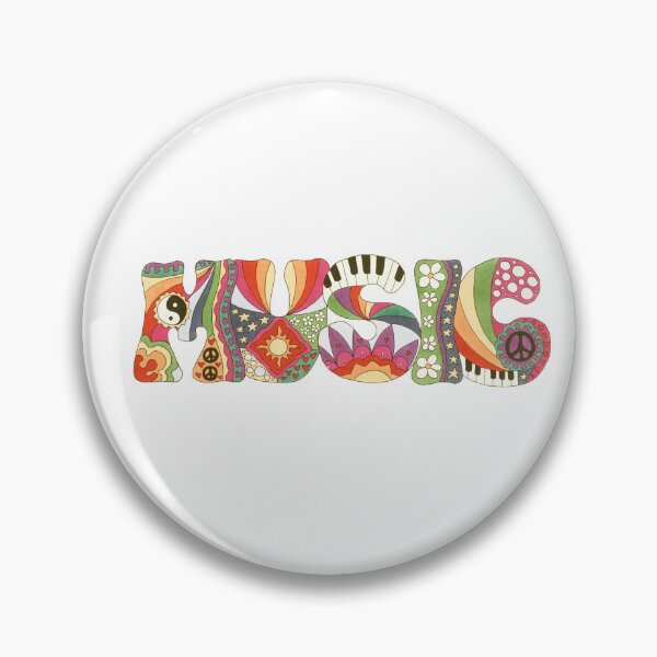 Item preview, Vintage Psychedelic Music Art White – Retro Hippie Rainbow Groovy Peace Design designed and sold by Kellie Espie Art.