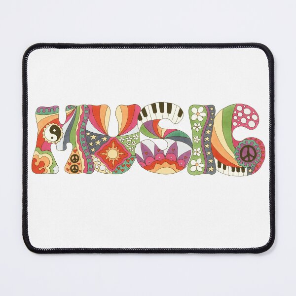 Item preview, Vintage Psychedelic Music Art White – Retro Hippie Rainbow Groovy Peace Design designed and sold by Kellie Espie Art.