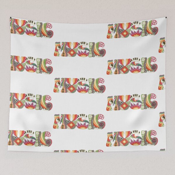 Item preview, Vintage Psychedelic Music Art White – Retro Hippie Rainbow Groovy Peace Design designed and sold by Kellie Espie Art.