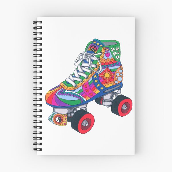 Item preview, Psychedelic Derby skate Art White– Retro Hippie Rainbow Groovy Peace Design designed and sold by Kellie Espie Art.