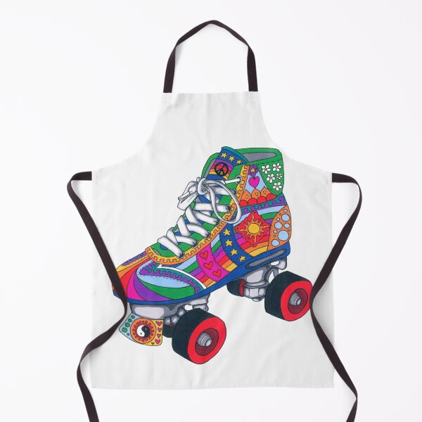 Item preview, Psychedelic Derby skate Art White– Retro Hippie Rainbow Groovy Peace Design designed and sold by Kellie Espie Art.