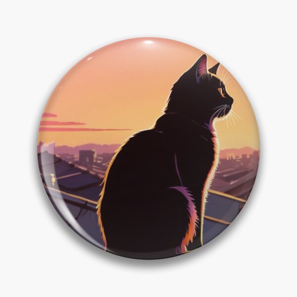 Item preview, Illustration - Black Cat, Melancholic Sunset Ambiance designed and sold by AnimeShin.
