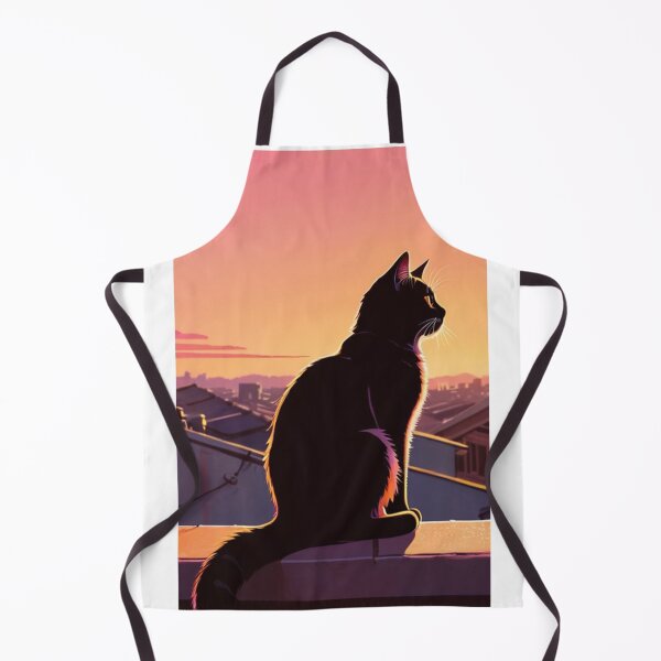 Item preview, Illustration - Black Cat, Melancholic Sunset Ambiance designed and sold by AnimeShin.
