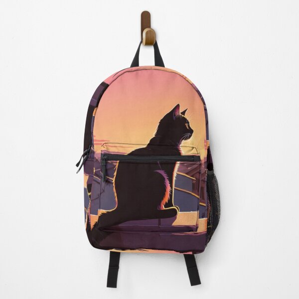 Item preview, Illustration - Black Cat, Melancholic Sunset Ambiance designed and sold by AnimeShin.