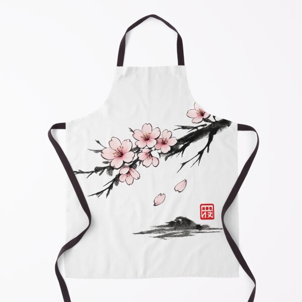 Item preview, Japanese sakura cherry blossom pattern, ink brush style(02a) designed and sold by JpnArts-Sak981.