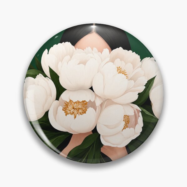 Item preview, Emerald Green Woman with Peonies designed and sold by MarlyLeois.