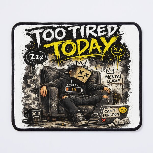 Item preview, Too Tired Today Sticker designed and sold by Genzfirevibes.